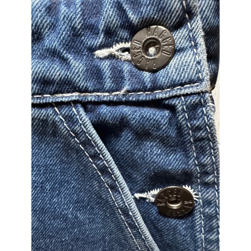 The Ragged Priest Indigo Release Denim Dungarees Shorts Overalls Size 26 - Picture 5 of 8